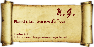 Mandits Genovéva névjegykártya